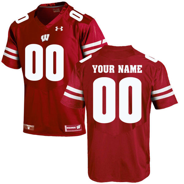 Wisconsin Badgers UA Customized Red Jersey->customized ncaa jersey->Custom Jersey